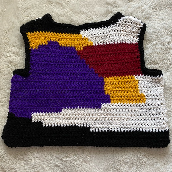 Multicolored Homemade Cropped Crochet 